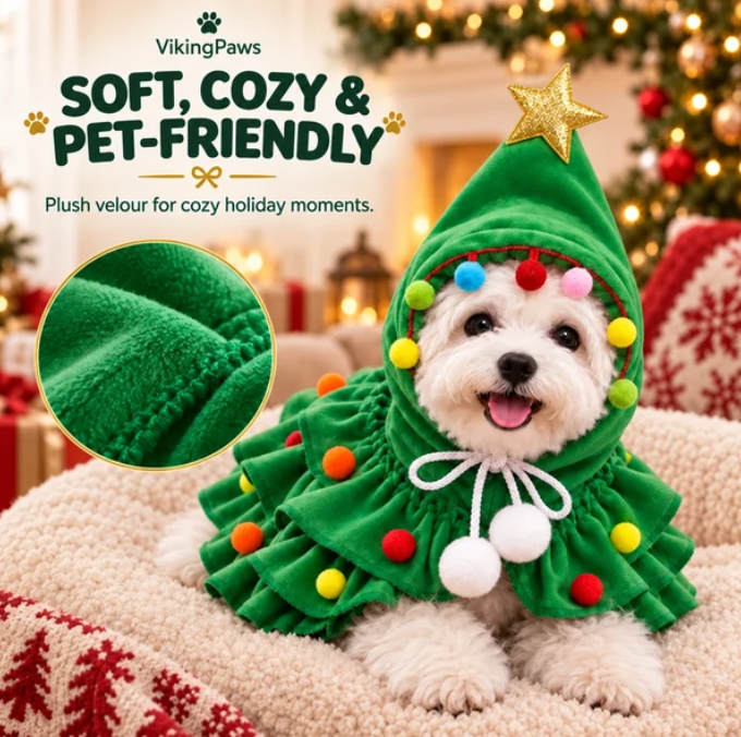 Merry Spruce-Up Pet Outfit 🎄 Festive Holiday Costume for Dogs & Cats