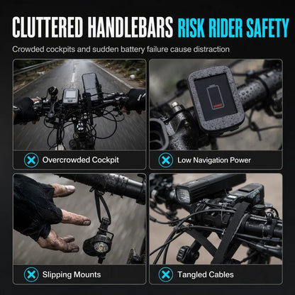 🚴⚡ Bicycle Handlebar Extender – Extra Mounting Space with USB Power & Waterproof Design