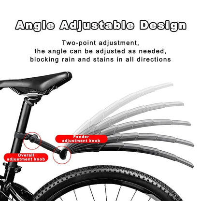 💯📢📢40% OFF !! ⏰Retractable & Adjustable Bicycle Mudguard Set