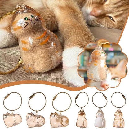 🐈 Calico Cat Memorial Keychain – Keepsake Capsule for Treasured Pet Fur