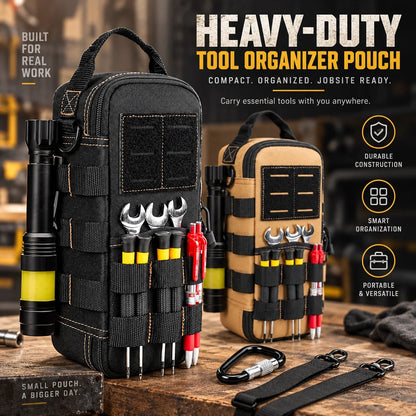🛠️ Jobsite-Ready Waterproof Tool Carryall – Rugged Oxford Organizer with Multiple Pockets and Padded Shoulder Strap, Black