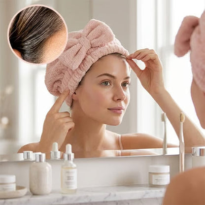 🎀 Ultra-Soft Coral Velvet Bow Hair Towel Wrap | Buy 2, Get 1 Free 🛁