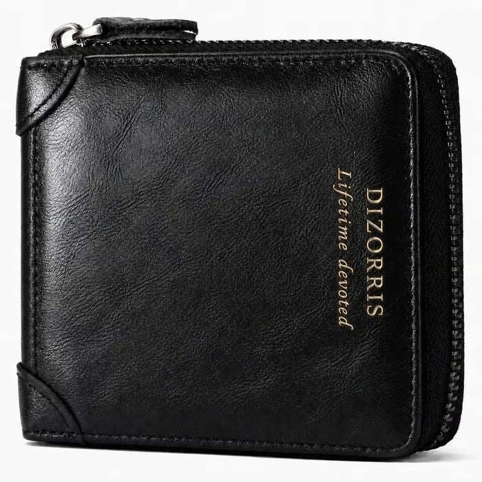 Men’s Calfskin Full-Zip Organizer for Cards, Cash & Daily Essentials 👝