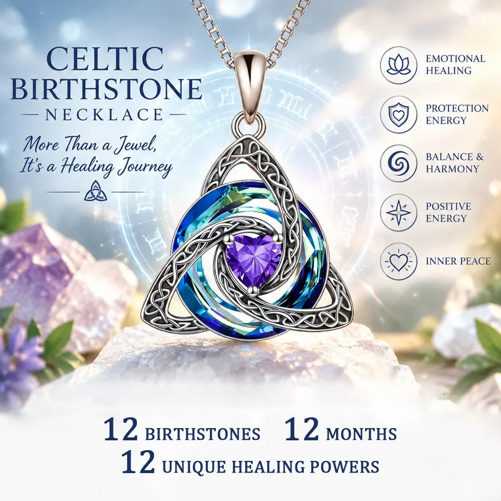 Birthstone Celtic Knot Necklace for Women