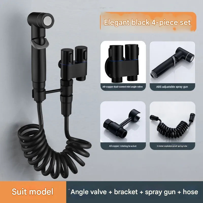 Dual-Outlet Bidet Control Valve 🚿 – 1-In, 2-Out Toilet Sprayer Adapter