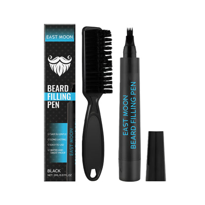 Beard Filler Pen 2-Piece Set with Brush Waterproof & Long-Lasting for Men