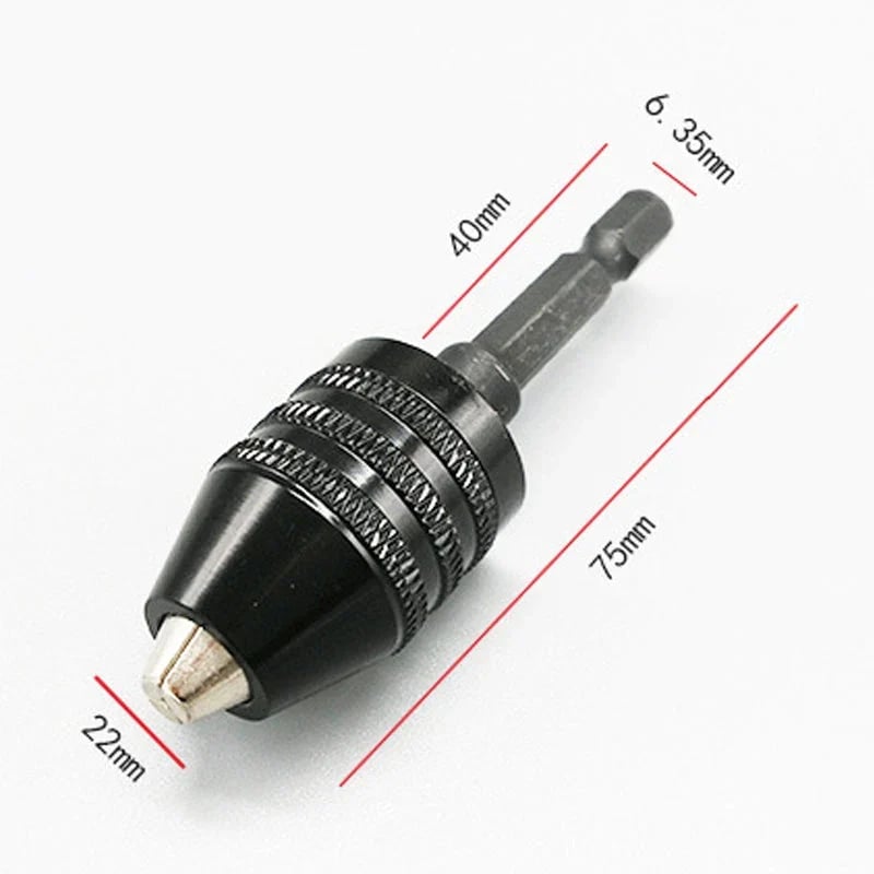 🛠️ Keyless 3-Jaw Drill Chuck – Quick-Change 0.3–3.4mm Round Shank