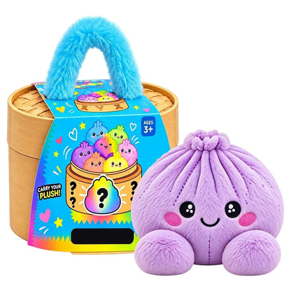 🌈🥟 Rainbow Dumpling Plush Set – 8 Colorful Squishies in a Cute Steamer Basket