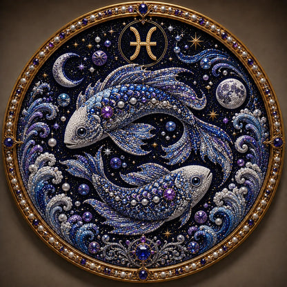 🔥49% OFF – ✨ Premium 3D Pearl 12 Zodiac Signs Art Kit | Luxury Flocked Canvas with Scratch-Resistant Non-Fading Pearl Beads DIY Handmade Astrology Decor ♈🌙💎