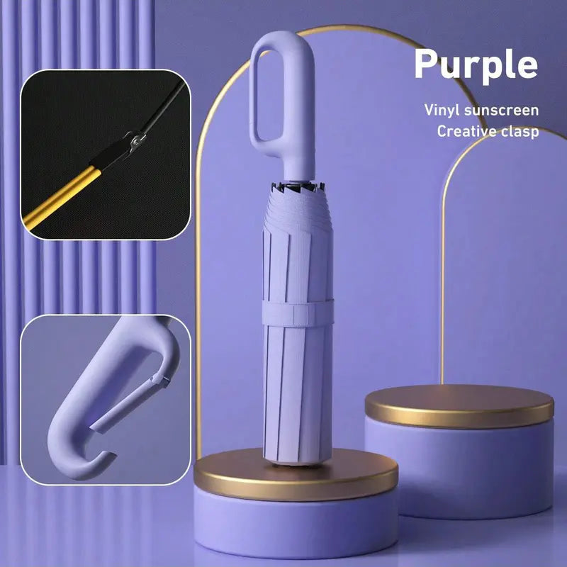 StormReady Compact Auto-Fold Umbrella ☔ Windproof, Water-Repellent Design with Clip-On Loop
