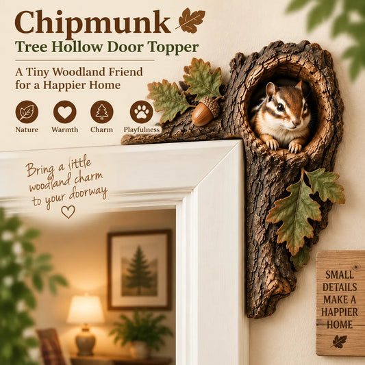 ⏰ 50% OFF TODAY – 🐿️ 3D Woodland Chipmunk Door Accent | Nature-Inspired Home Decor