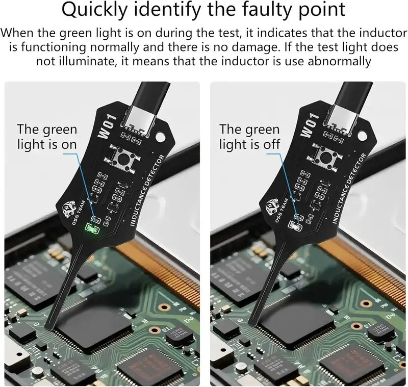 Type-C Motherboard Coil & Inductor Diagnostic Tester – Circuit Board Detection Tool 🔍