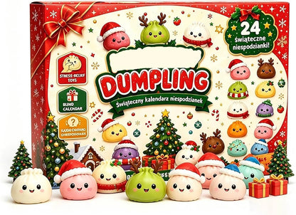 🥟24-Day Holiday Countdown Box with Cute Dumpling Squishies 🎄