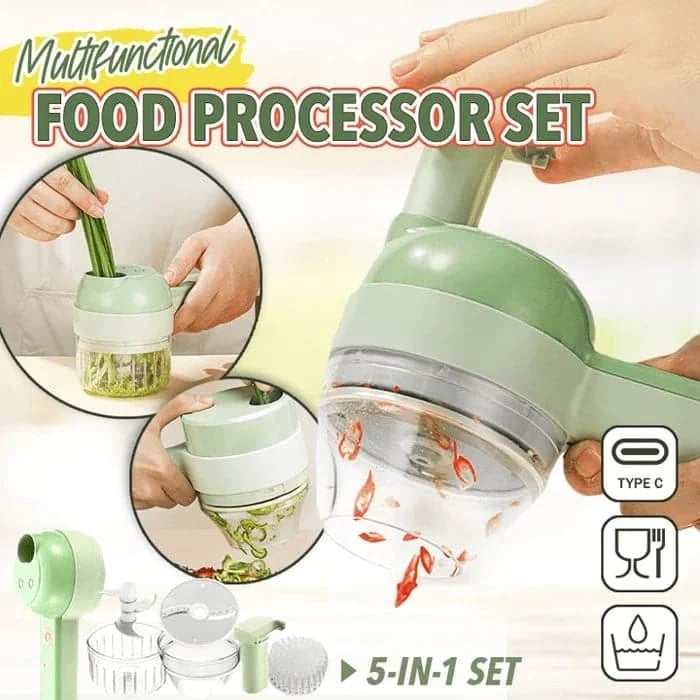 🥕⚡ 5-in-1 Cordless Vegetable Cutter – Slice, Chop & Prep Faster