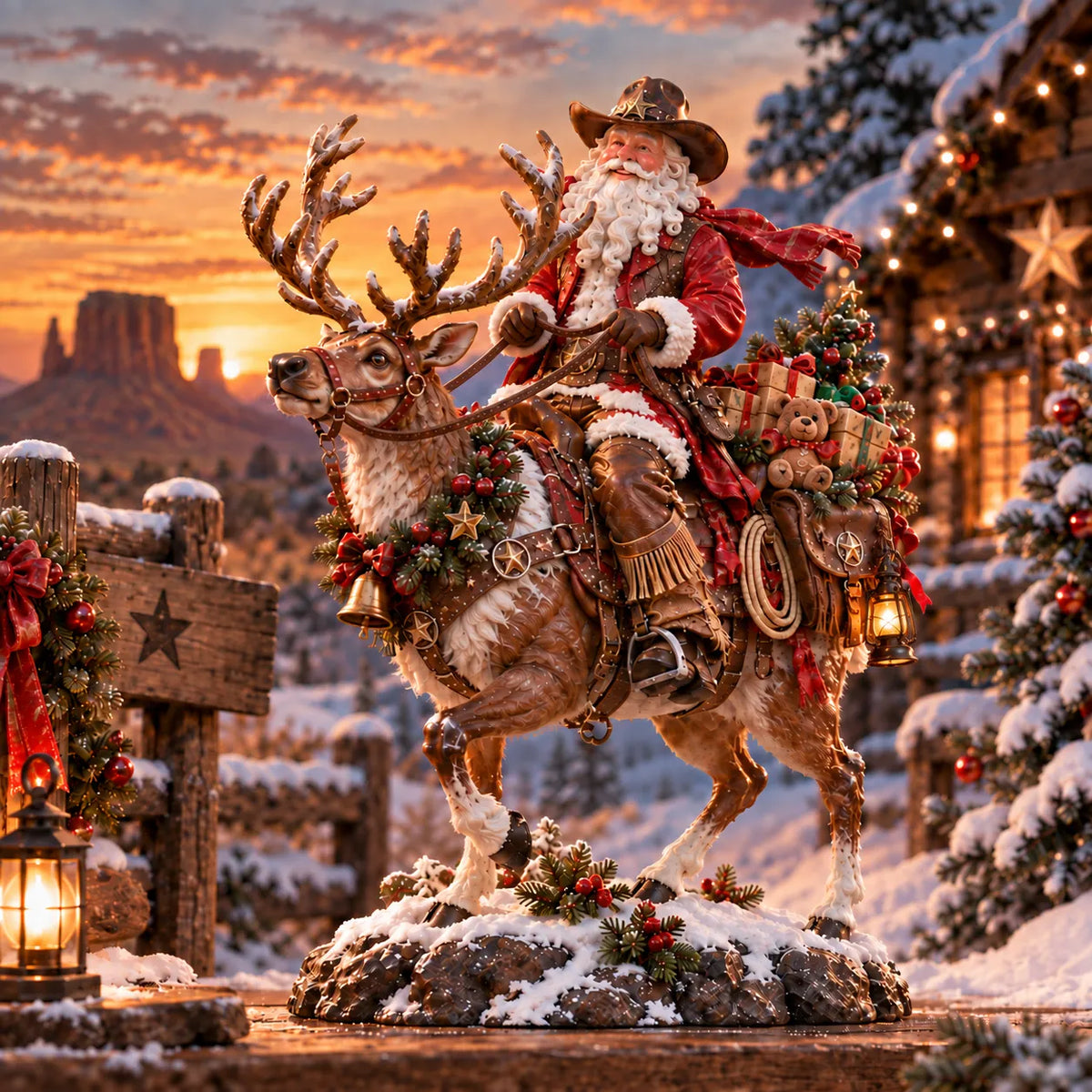 🔥Last Day 50% OFF🎄🤠 The Old West Cowboy Santa – A Homeward Christmas Keepsake
