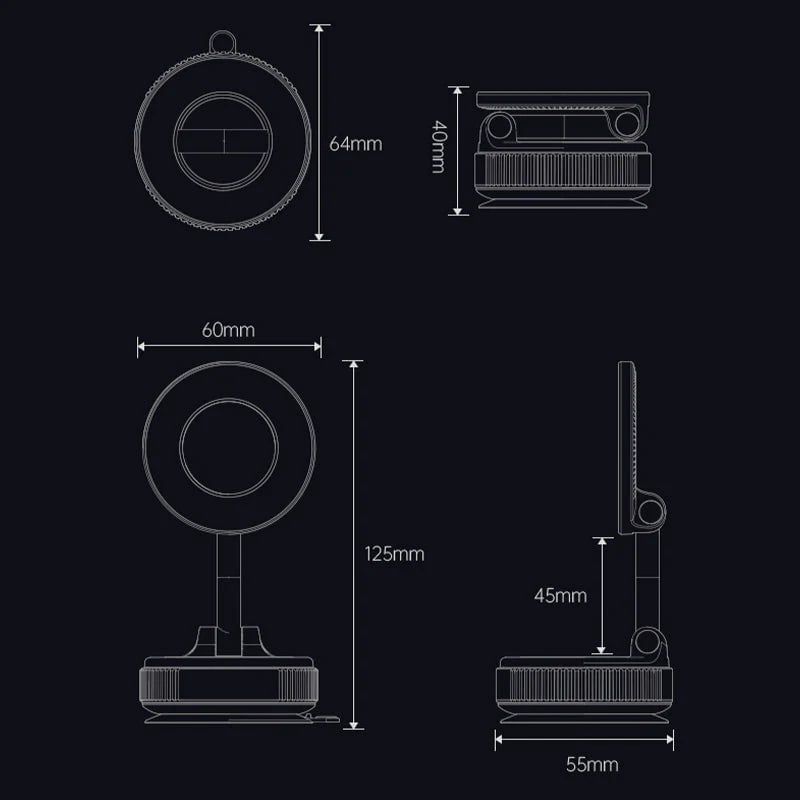 360° Magnetic Car Phone Mount 📱 – Retractable Adjustable Holder