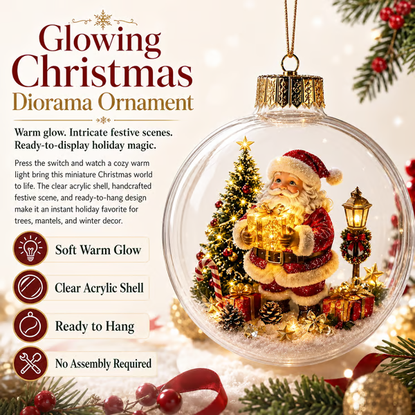 🎁LAST DAY 50% OFF - 🎄Glowing Christmas Diorama Ornament – A Tiny Winter World in Your Hands