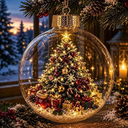 🎁LAST DAY 50% OFF - 🎄Glowing Christmas Diorama Ornament – A Tiny Winter World in Your Hands