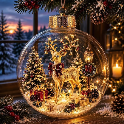 🎁LAST DAY 50% OFF - 🎄Glowing Christmas Diorama Ornament – A Tiny Winter World in Your Hands