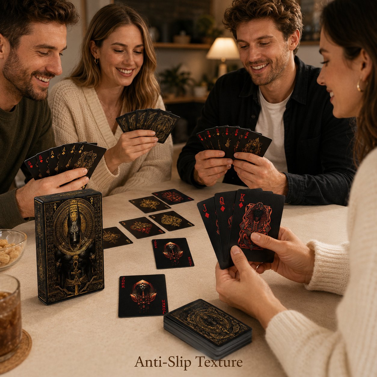 🃏 Black‑Gold Egyptian Themed Playing Cards