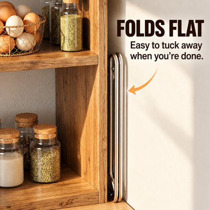 🍽️✨ 2-in-1 Foldable Kitchen Stand – Hold Bags, Dry Cups, Save Space