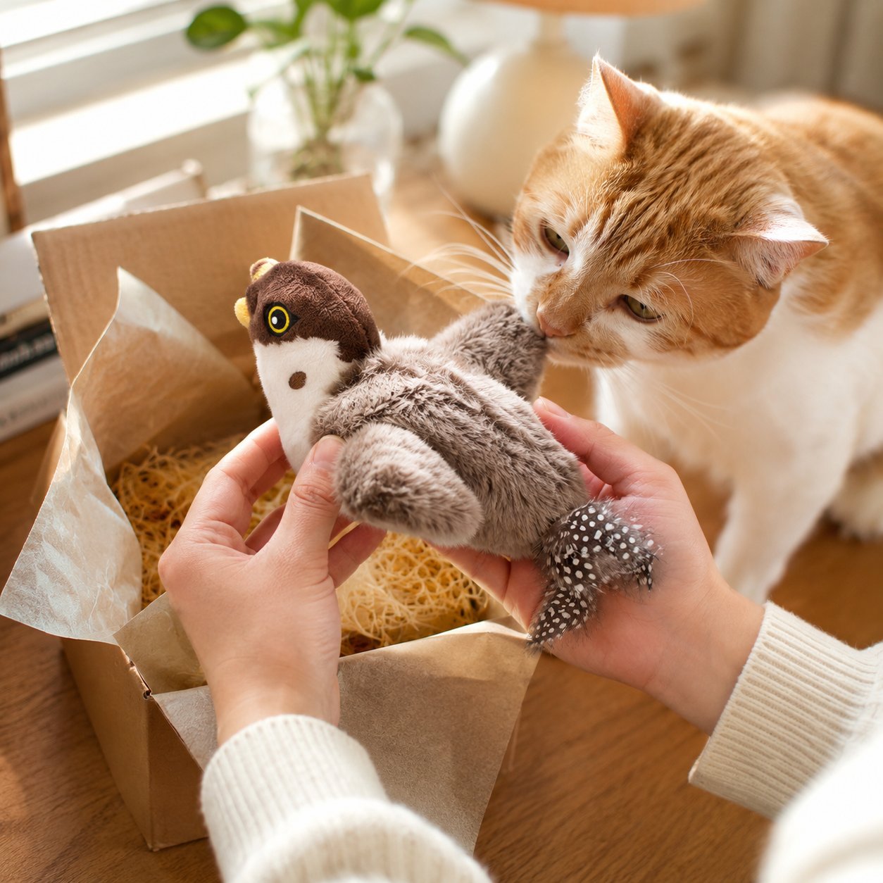 Flapping Bird Interactive Cat Toy, Hunting Stimulation Toy to Relieve Cat Boredom & Scratching