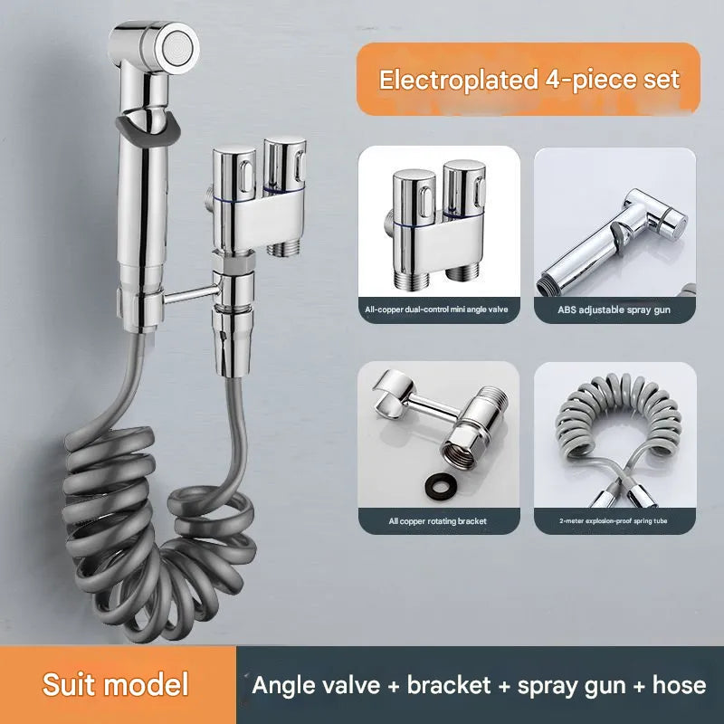 Dual-Outlet Bidet Control Valve 🚿 – 1-In, 2-Out Toilet Sprayer Adapter