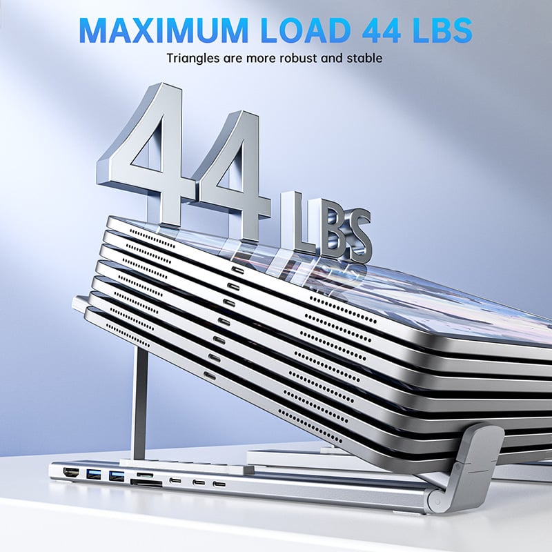 🏠💻 8-in-1 USB-C Laptop Stand Hub for a Clutter-Free Desk, Perfect Gift for Students and Professionals