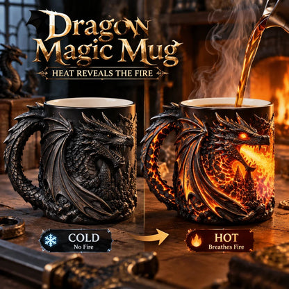 🔥 Last Day 49% OFF 🐉 Dragonfire 3D Heat-Reveal Magic Mug | Add a Hot Drink. Awaken the Dragon.🔥