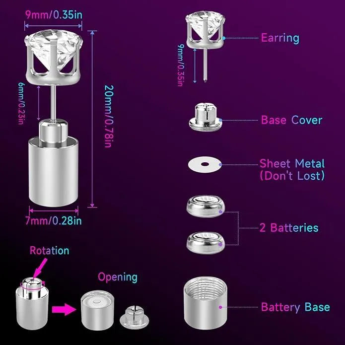 ✨ Glow Bright with LED Stud Earrings in Crisp White 🤍