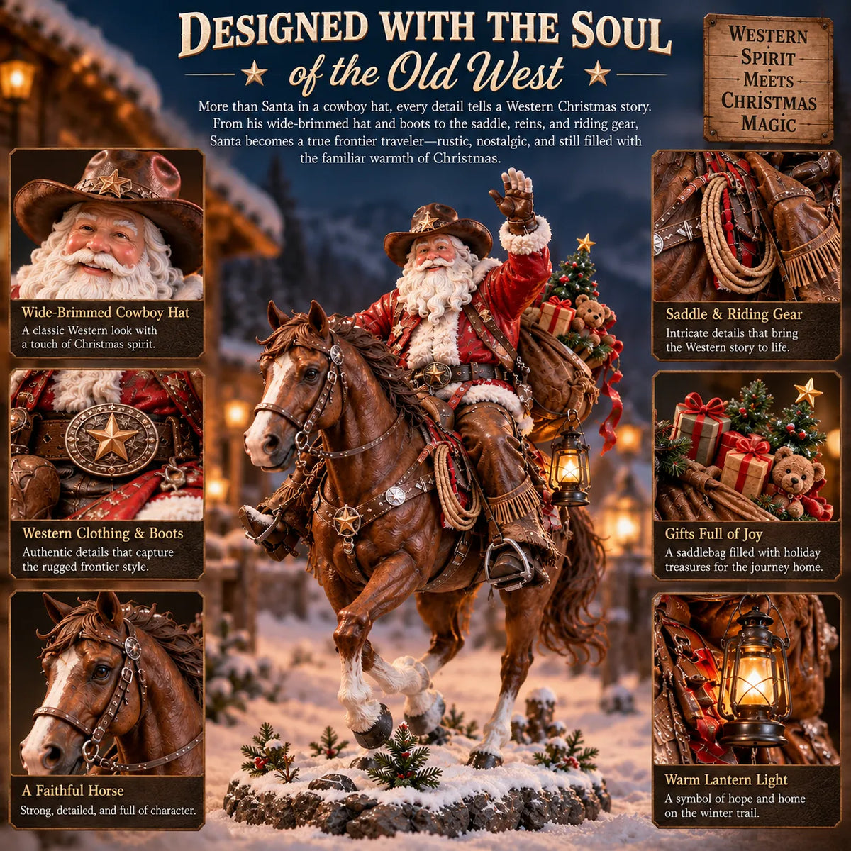 🔥Last Day 50% OFF🎄🤠 The Old West Cowboy Santa – A Homeward Christmas Keepsake