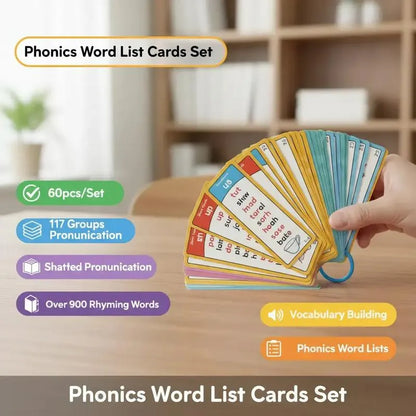 🎁🔥Phonics Word Cards 117 Sound Groups 900+ Rhyming Words Preschool English Discovery Joy
