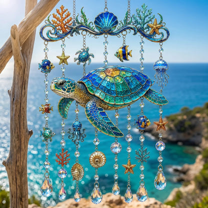 🐬 49% OFF Today | Crystal Ocean Wind Chime ✨ Coastal Hanging Decor for Garden, Porch & Yard
