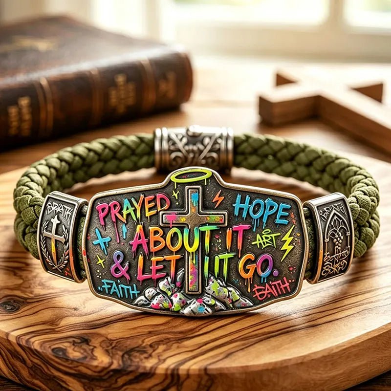 Faith Over Fear Bracelet - Christian Cross Isaiah 41:10