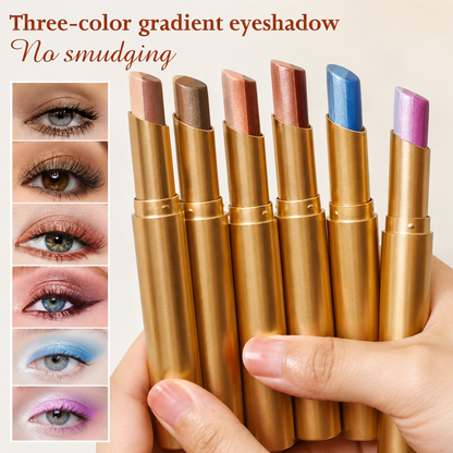✨3‑in‑1 Eyeshadow Stick | 3 Color Cream Shimmer Eye Makeup Stick