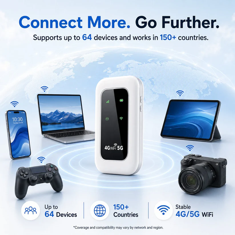 📶 All-Network Pocket WiFi – Ready in Seconds No Setup! No Hassle! Just Connect!🔥[Power on and use, free for life].