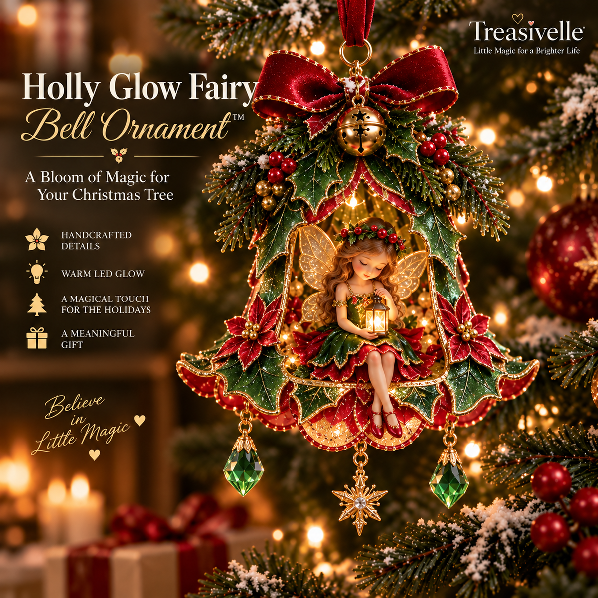 🧚‍♀️Christmas Fairy Bell Ornament ✨ – Delicate Woodland-Inspired Tree Decor