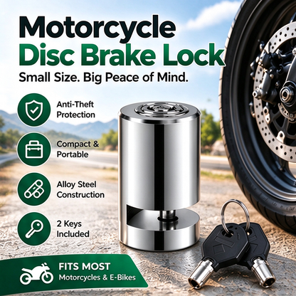 🏍️ Motorcycle Disc Brake Lock – Compact Security for Parked Bikes
