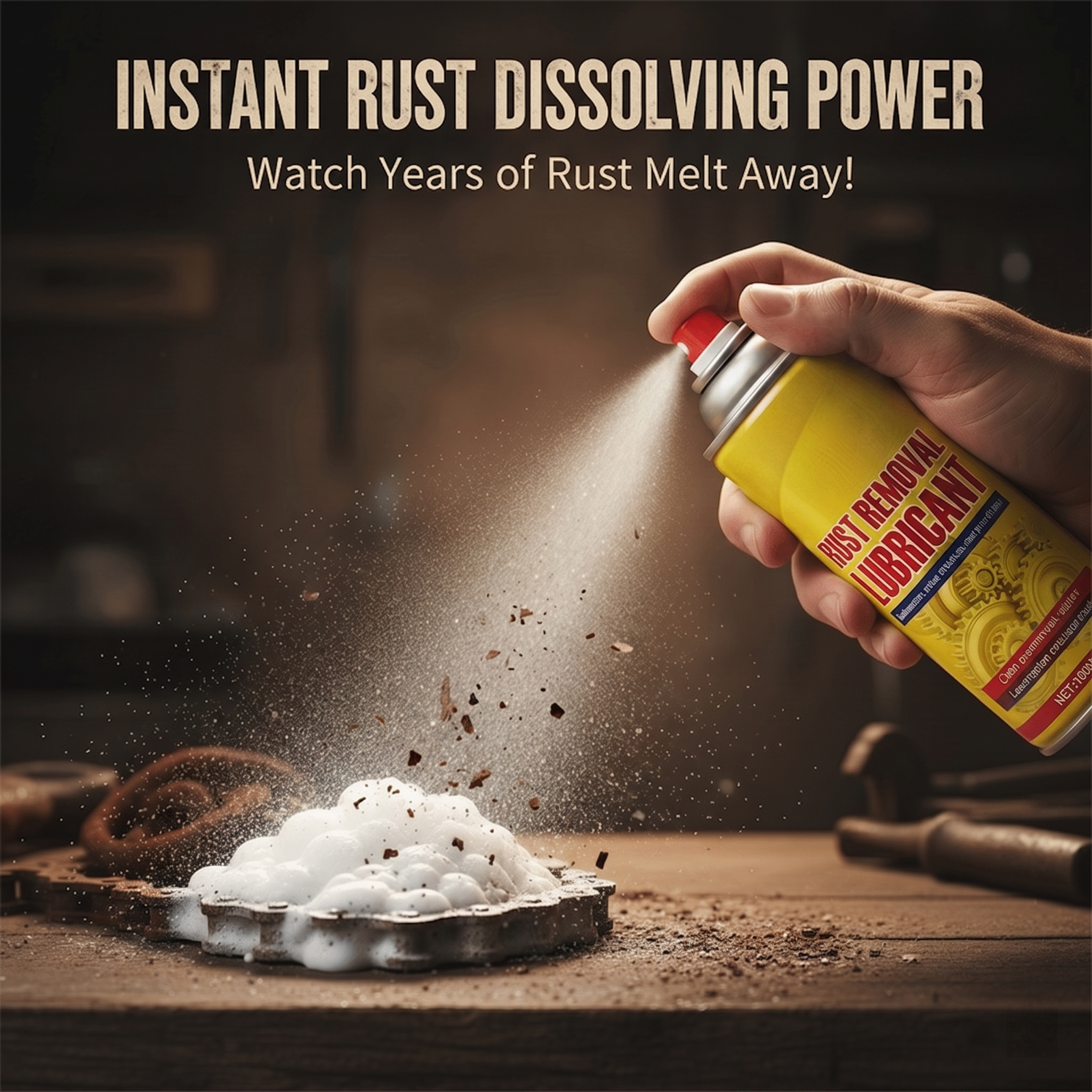 🧽 Rust Remover Spray | Gentle Metal Cleaner for Machine Parts, Rust Removal & Shine Restoration