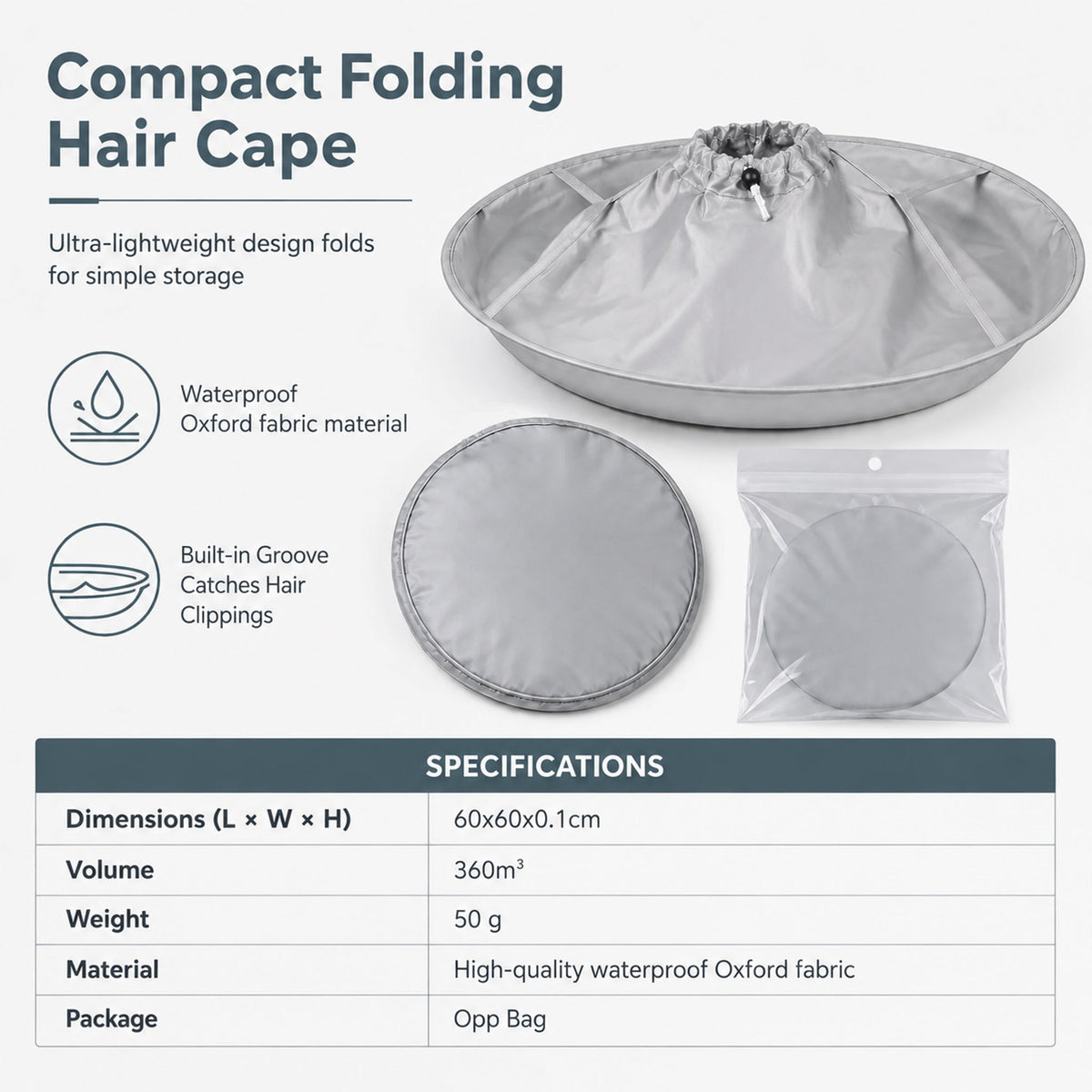 Haircutting Cape with Catcher ✂️ – Waterproof No-Mess Hair Trimming