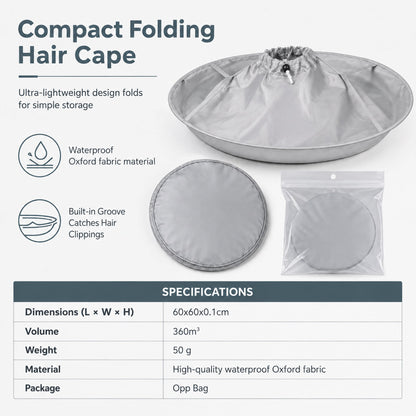 Haircutting Cape with Catcher ✂️ – Waterproof No-Mess Hair Trimming