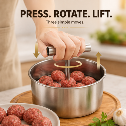 🍲 Easy-Press Meatball Maker – Stainless Steel 6/12-Hole Kitchen Tool