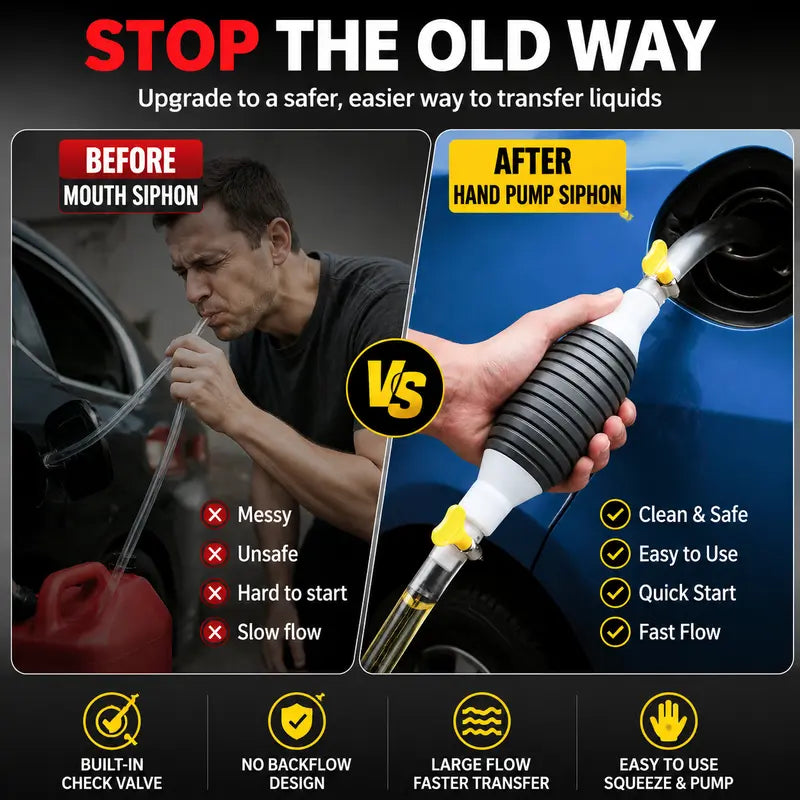 ⛽💧 Manual Siphon Pump Kit – Quick, Easy Liquid Transfer Without Electricity