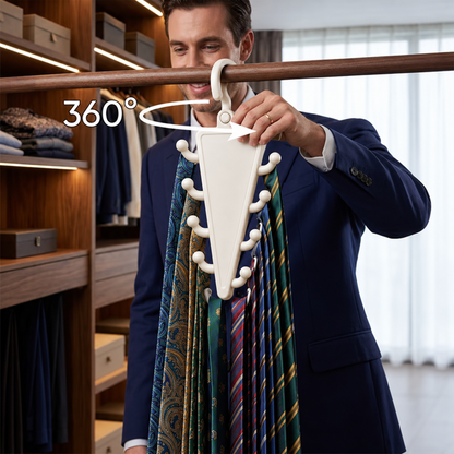 Space-Saving 12-Hook Rotating Closet Organizer
