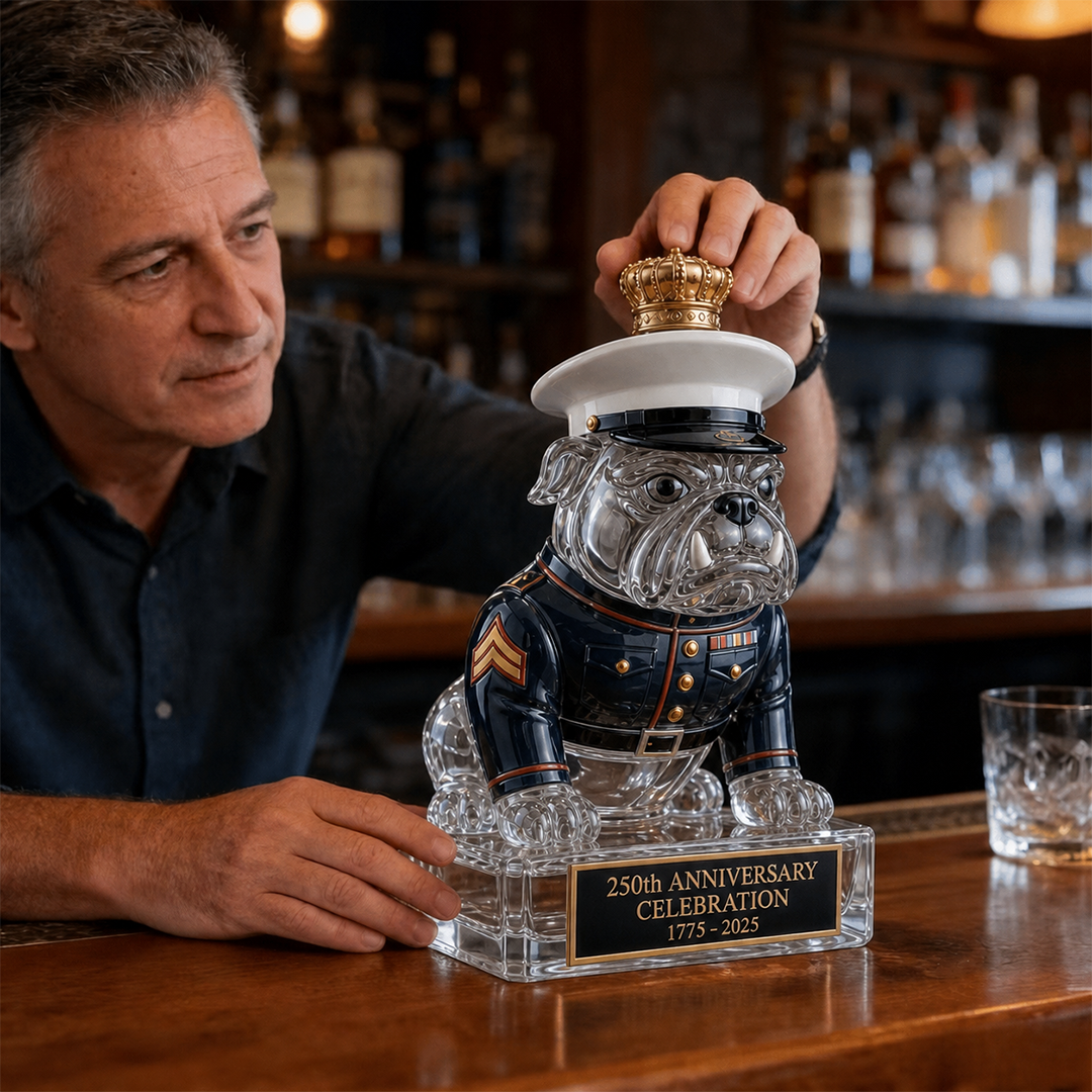 🔥🔥🔥 Limited-Time Offer | 250th Anniversary Military-Inspired Bulldog Whiskey Decanter Set