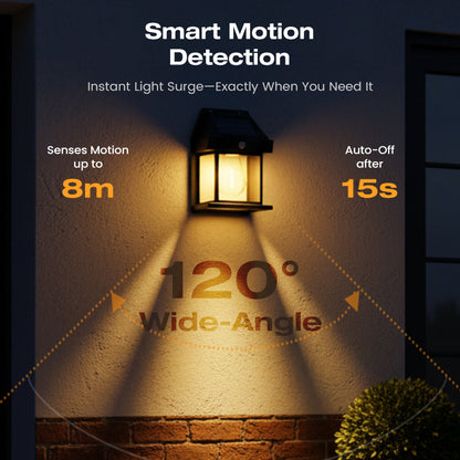 💡Solar Wall Light with Motion Sensor – Weatherproof, Auto On/Off, Easy Install for Garden & Pathway 🌟