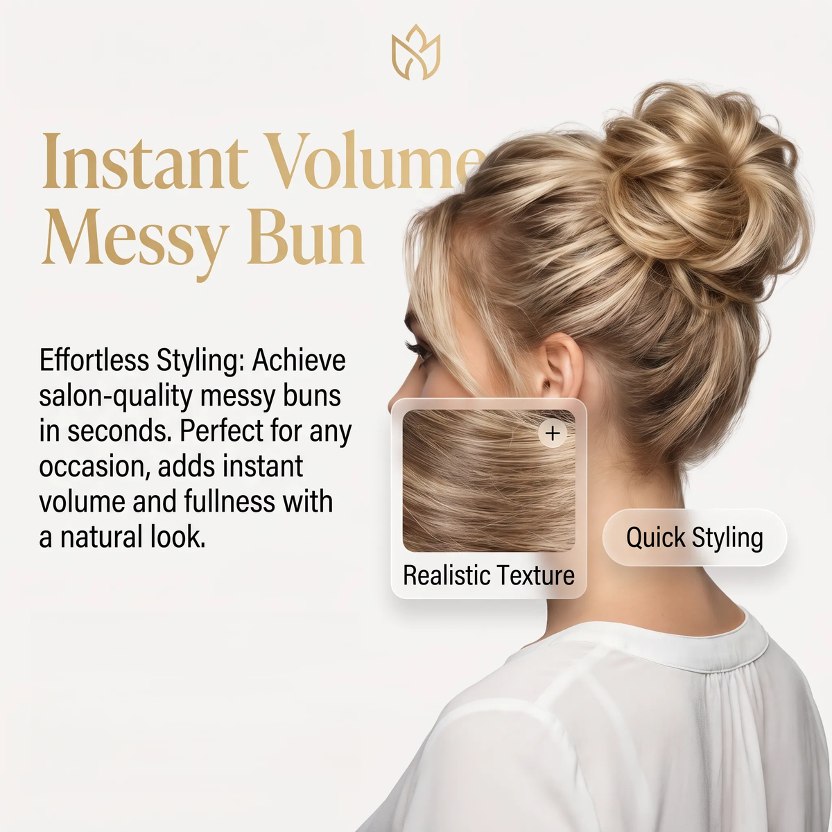 🎀 Messy Bun Hairpiece – Effortless Updos in Minutes
