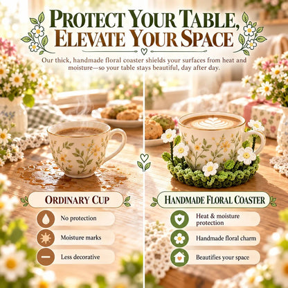🌸 Handmade Floral Coaster – Charming Flower-Inspired Table Decor
