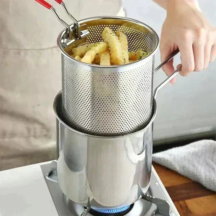 🍟 304 Stainless Steel Multi-Purpose Fryer Set with Crisping Rack