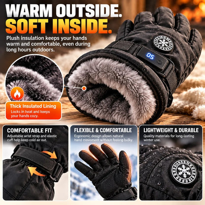 🔥 Rechargeable Heated Gloves with 3 Heat Levels – Waterproof Touchscreen Protection for Cold Weather ❄️